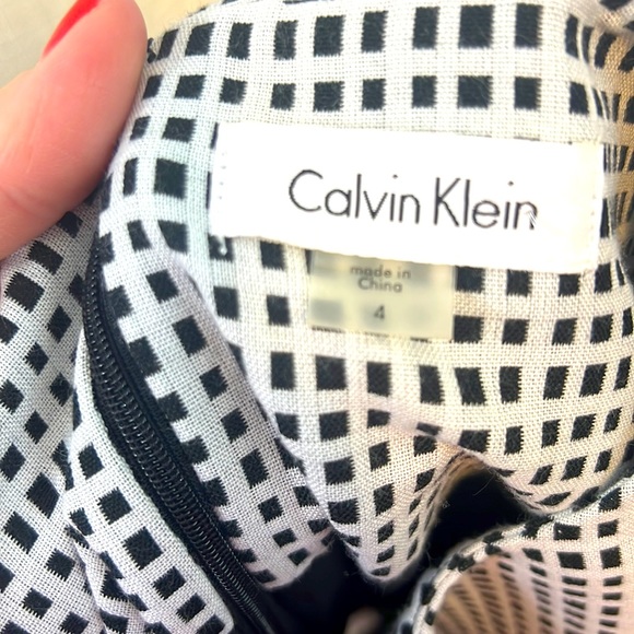 NWOT Calvin Klein Belted Houndstooth Sheath Dress Size 4 - Picture 5 of 13